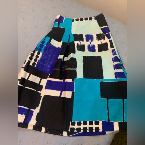 Plus Size-Lane Bryant Pleated A-Line Geometric Print Skirt w/Pockets-Size 28 - Picture 5 of 8